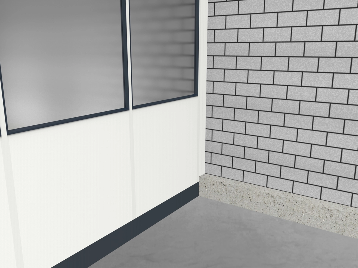Wandanschluss für Hallenbüro 3-seitig 6,00 x 3,00 m System RS 45 von Becker Raumsysteme - Artikel HB3-6030