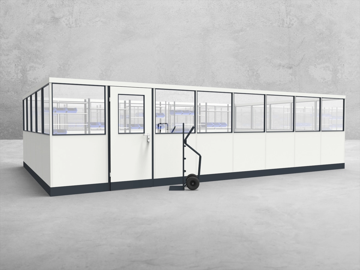 Aussenansicht für Stellwand 4-seitig 8,00 x 5,00 m System RS 45 von Becker Raumsysteme - Artikel SW4-8050