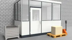 Hallenbüro 3-seitig 3,50 x 2,00 m 7 m² (HB3-3520)