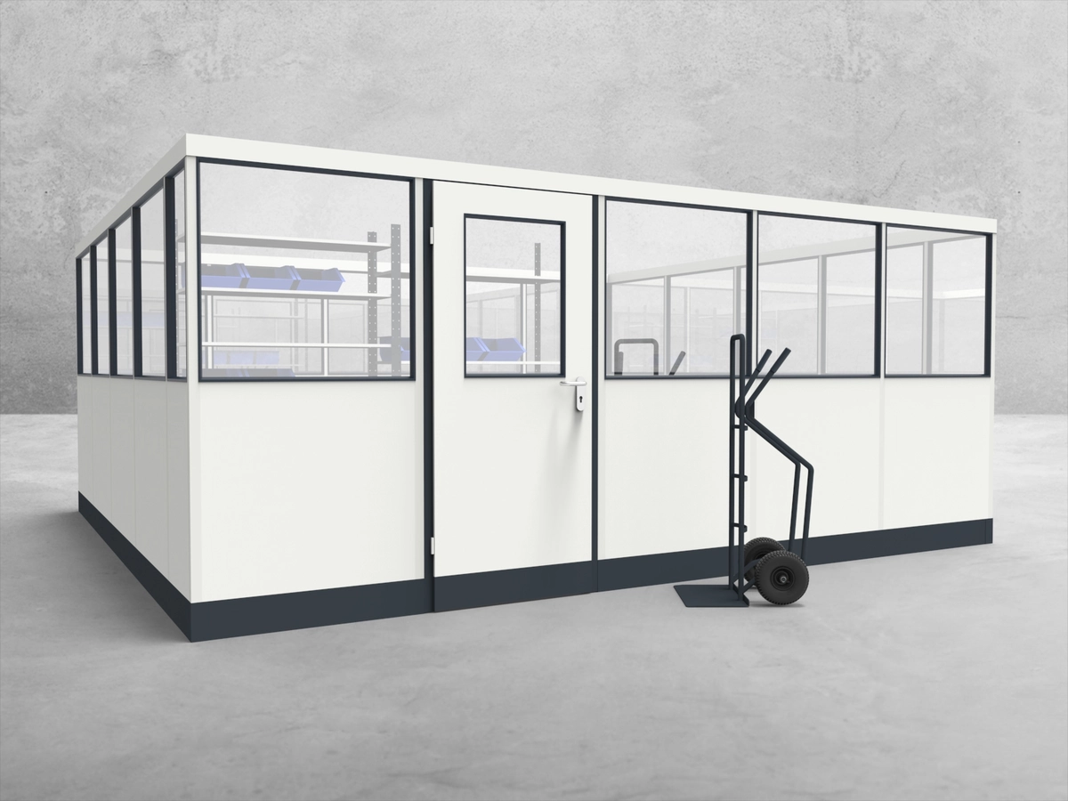 Aussenansicht für Stellwand 4-seitig 5,00 x 4,50 m System RS 45 von Becker Raumsysteme - Artikel SW4-5045
