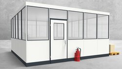 Aussenansicht für Hallenbüro 4-seitig 5,00 x 5,00 m System RS 45 von Becker Raumsysteme - Artikel HB4-5050