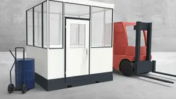 Mobiles Hallenbüro 4-seitig 2,50 x 2,50 m 6,25 m² (HM4-2525) Mobiles Hallenbüro 4-seitig 2,50 x 2,50 m 6,25 m² (HM4-2525)