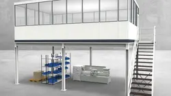 Hallenbüro auf Stahlbau 4-seitig 7,50 x 4,50 m 33,75 m² (HS4-7545)