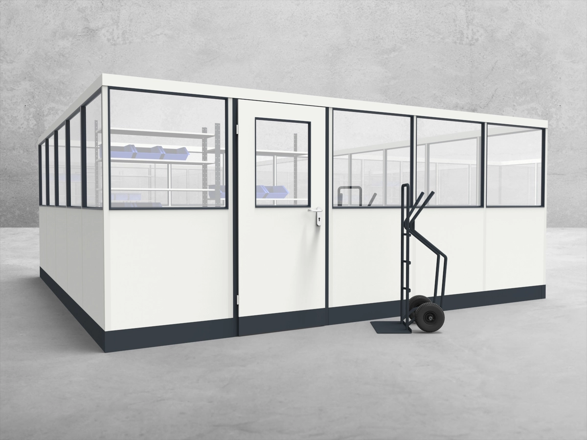 Aussenansicht für Stellwand 4-seitig 5,00 x 5,00 m System RS 45 von Becker Raumsysteme - Artikel SW4-5050