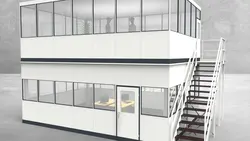 Hallenbüro als Doppelstock 4-seitig 7,00 x 5,00 m 35 m² (HD4-7050)