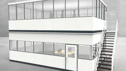 Hallenbüro als Doppelstock 4-seitig 8,00 x 5,50 m 44 m² (HD4-8055)