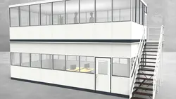 Hallenbüro als Doppelstock 4-seitig 9,00 x 4,50 m 40,5 m² (HD4-9045)