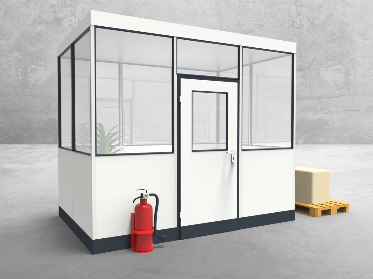 Deckenkonstruktion für Hallenbüro 4-seitig 2,00 x 2,00 m System RS 45 von Becker Raumsysteme - Artikel HB4-2020