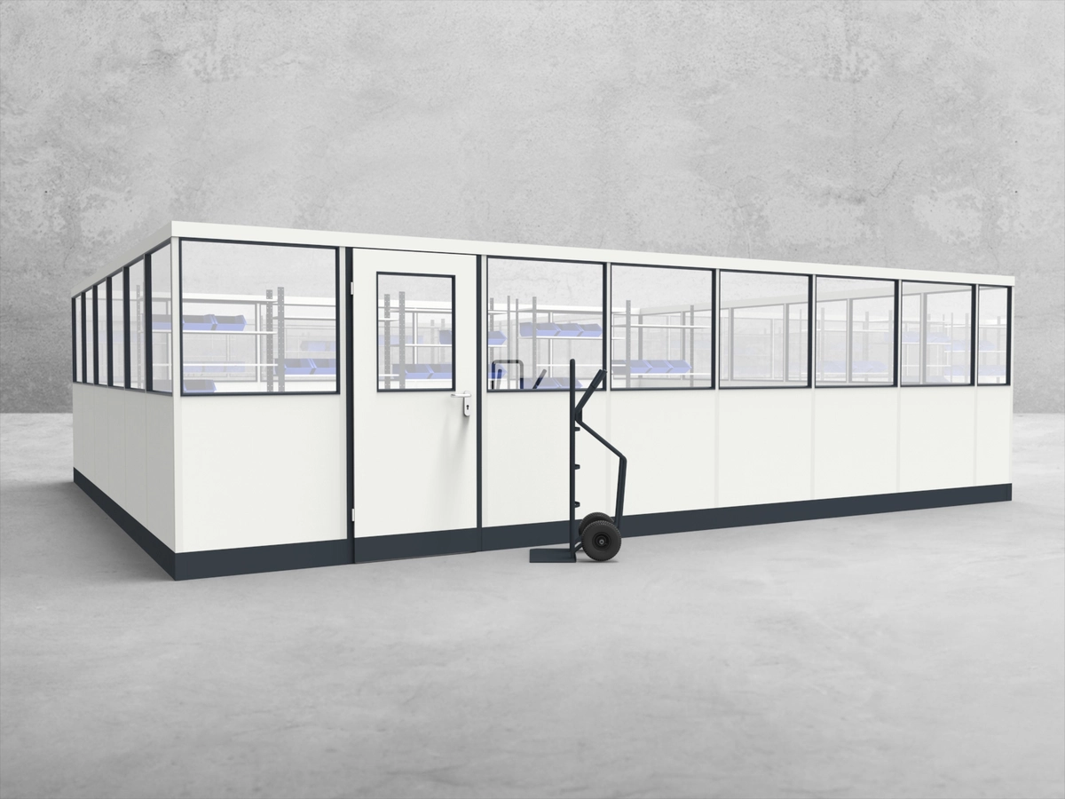 Aussenansicht für Stellwand 4-seitig 8,00 x 4,50 m System RS 45 von Becker Raumsysteme - Artikel SW4-8045