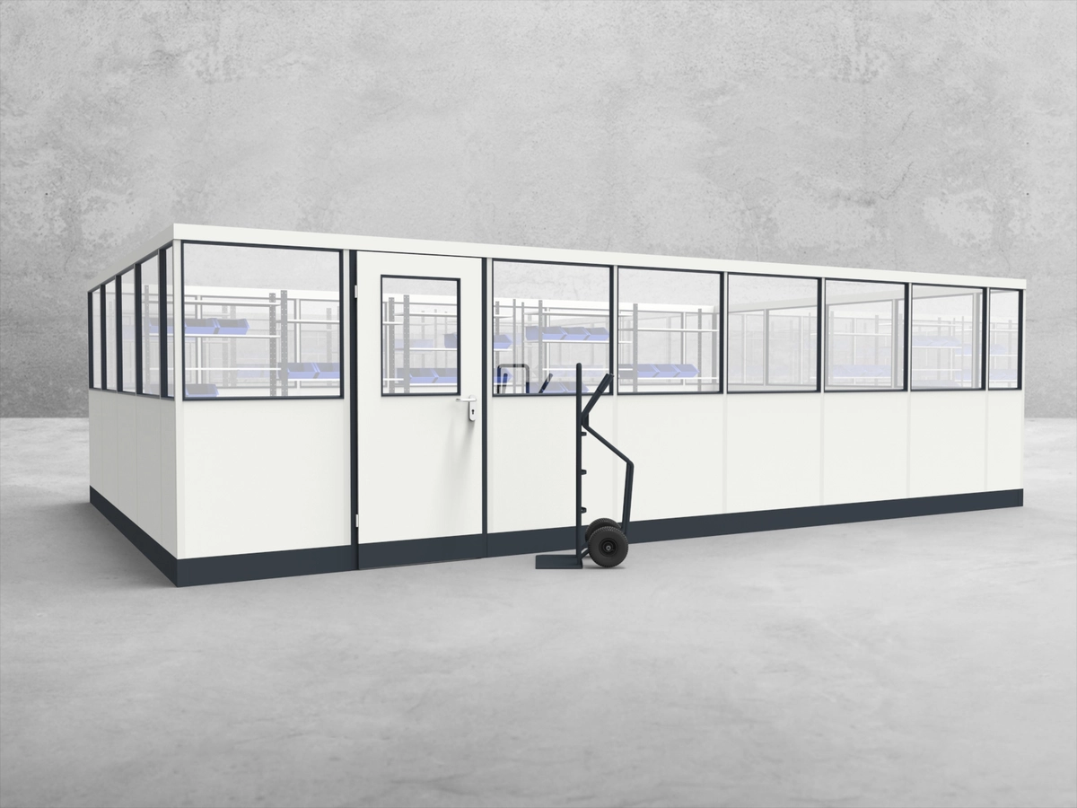 Aussenansicht für Stellwand 4-seitig 7,50 x 4,50 m System RS 45 von Becker Raumsysteme - Artikel SW4-7545