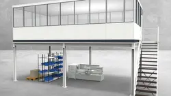 Hallenbüro auf Stahlbau 4-seitig 8,50 x 4,50 m 38,25 m² (HS4-8545)