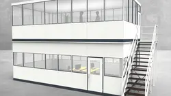 Hallenbüro als Doppelstock 4-seitig 8,00 x 4,50 m 36 m² (HD4-8045)