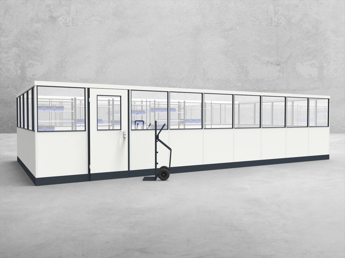 Aussenansicht für Stellwand 4-seitig 9,00 x 4,50 m System RS 45 von Becker Raumsysteme - Artikel SW4-9045
