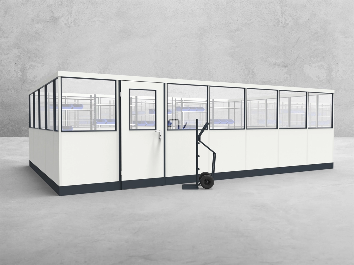 Aussenansicht für Stellwand 4-seitig 7,00 x 4,50 m System RS 45 von Becker Raumsysteme - Artikel SW4-7045