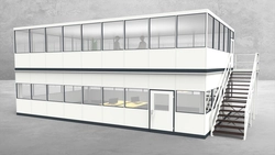 Hallenbüro als Doppelstock 4-seitig 9,00 x 5,50 m 49,5 m² (HD4-9055)