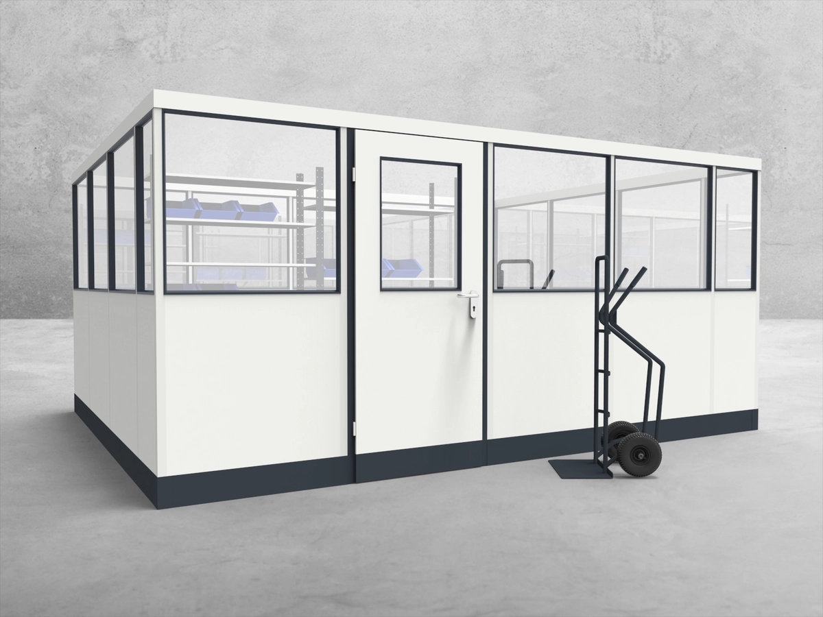 Aussenansicht für Stellwand 4-seitig 4,50 x 3,50 m System RS 45 von Becker Raumsysteme - Artikel SW4-4535
