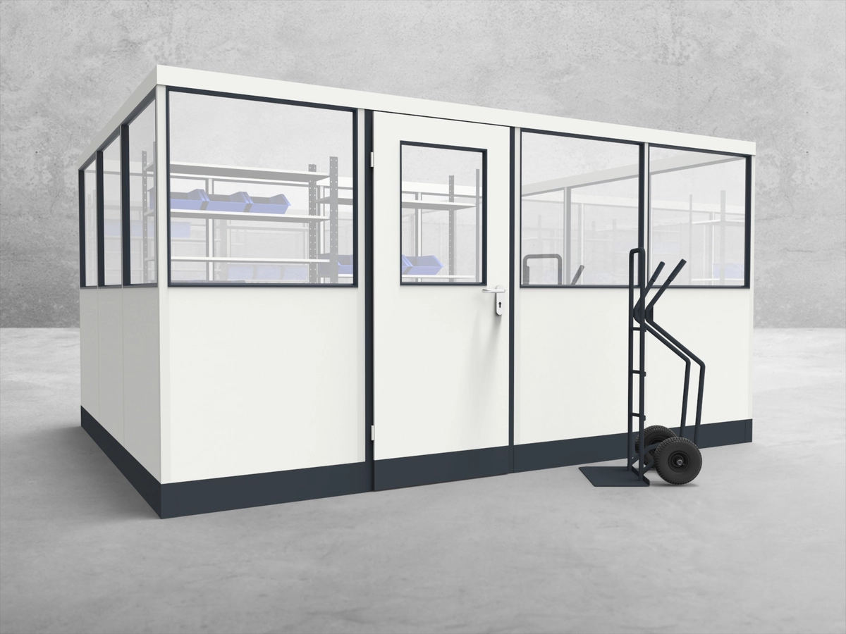 Aussenansicht für Stellwand 4-seitig 4,00 x 3,00 m System RS 45 von Becker Raumsysteme - Artikel SW4-4030