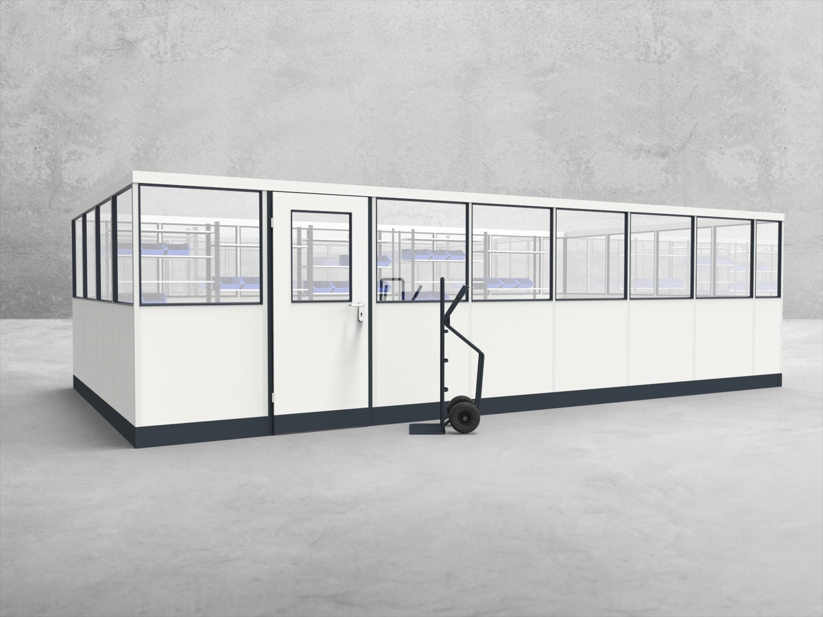 Aussenansicht für Stellwand 4-seitig 7,50 x 4,00 m System RS 45 von Becker Raumsysteme - Artikel SW4-7540