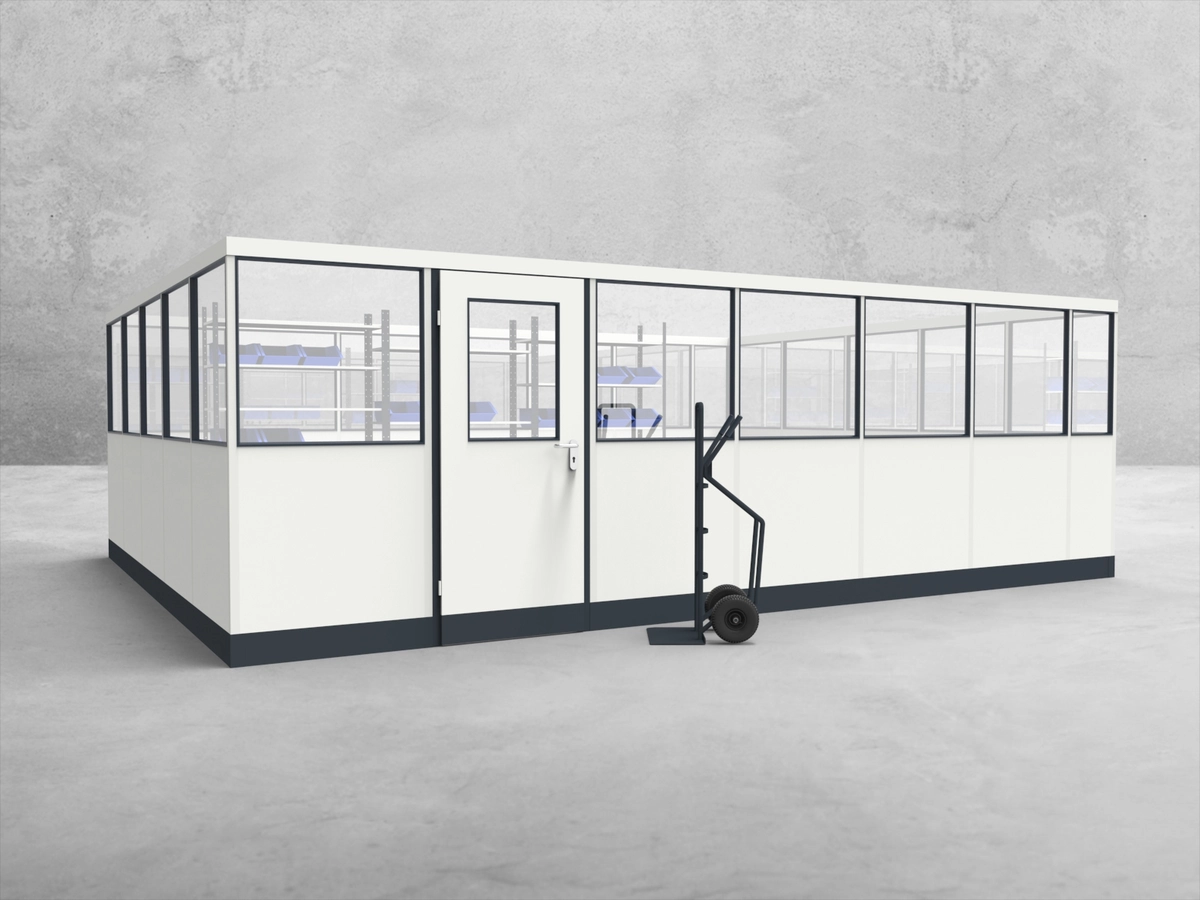 Aussenansicht für Stellwand 4-seitig 6,50 x 5,00 m System RS 45 von Becker Raumsysteme - Artikel SW4-6550