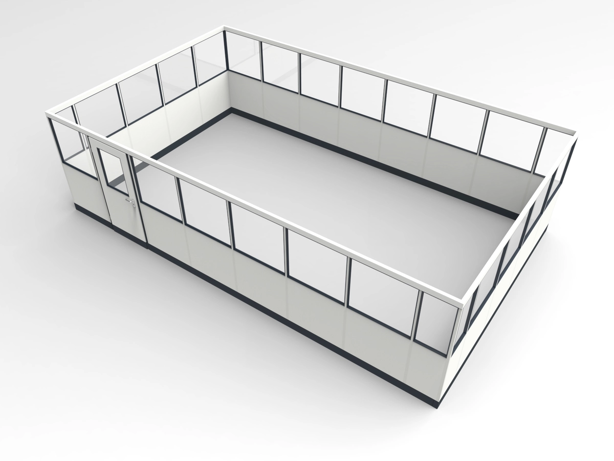 Zeichnung für Hallenbüro auf Stahlbau 4-seitig 6,50 x 3,00 m System RS 45 von Becker Raumsysteme - Artikel HS4-6530